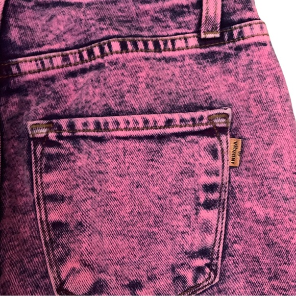 Vibrant MIU Pink Acid Wash High Rise Mom Boyfriend Jeans Size 9 Y2K 80s - Picture 11 of 13